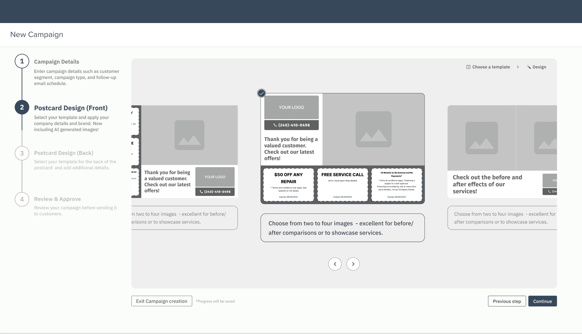6. Design Studio template selection